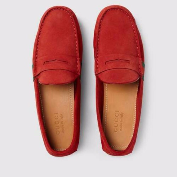 Gucci Men Web Drivers Loafers Suede 
